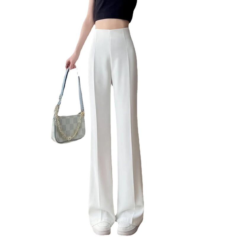 Liela izmēra platas bikses sievietēm vasaras elpojošas ikdienas ikdienas bikses ar krītošu taisnu kāju brīvu augstu vidukli.