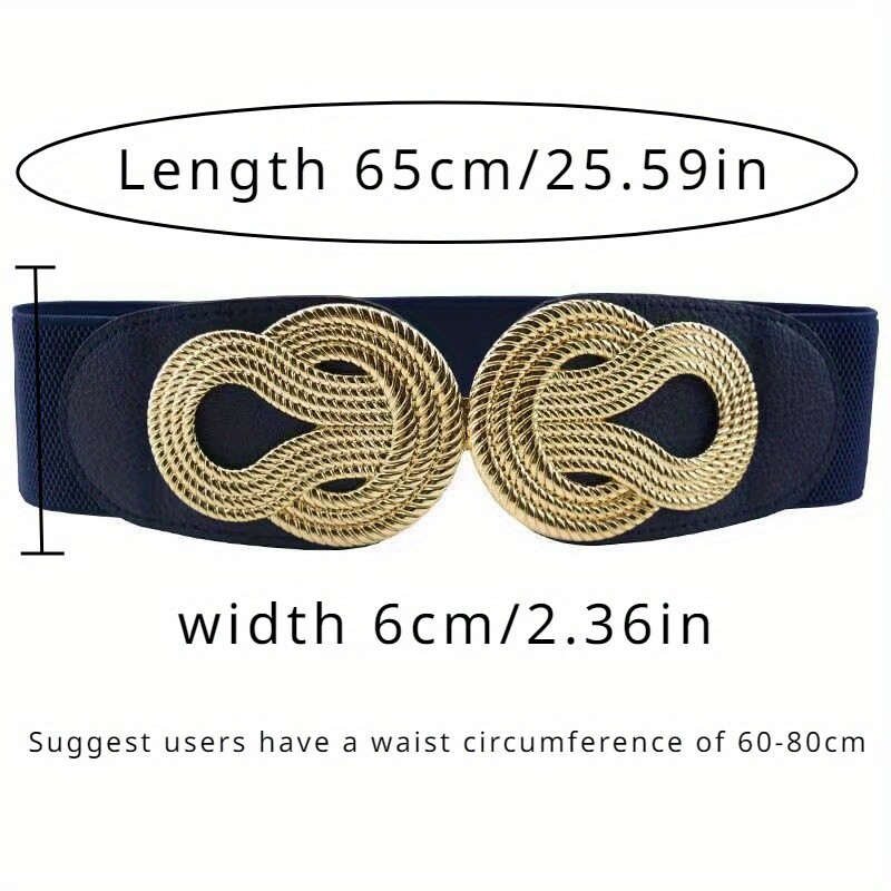 Нов колан с ретро двойно копче и еластичен колан за дамско палто, рокля, колан, уплътнение на талията Lr831