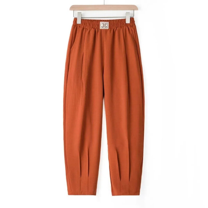 Crne, tanke, elastične, jednostavne harem hlače u struku, ljetne nove jednobojne, široke, ležerne hlače za sve vrste, modna vintage ženska odjeća