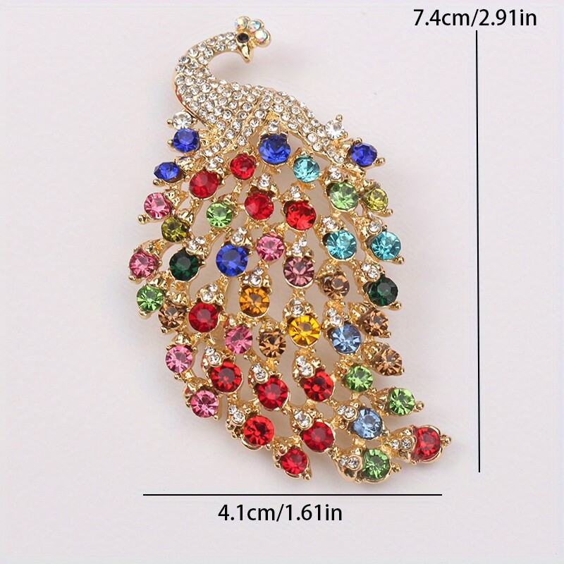 Sieviešu pin rotaslietas Pārspīlēti krāsaini dimantiem pāva sakta