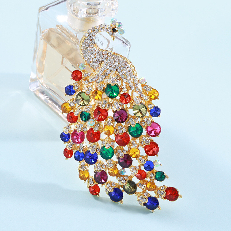 Sieviešu pin rotaslietas Pārspīlēti krāsaini dimantiem pāva sakta