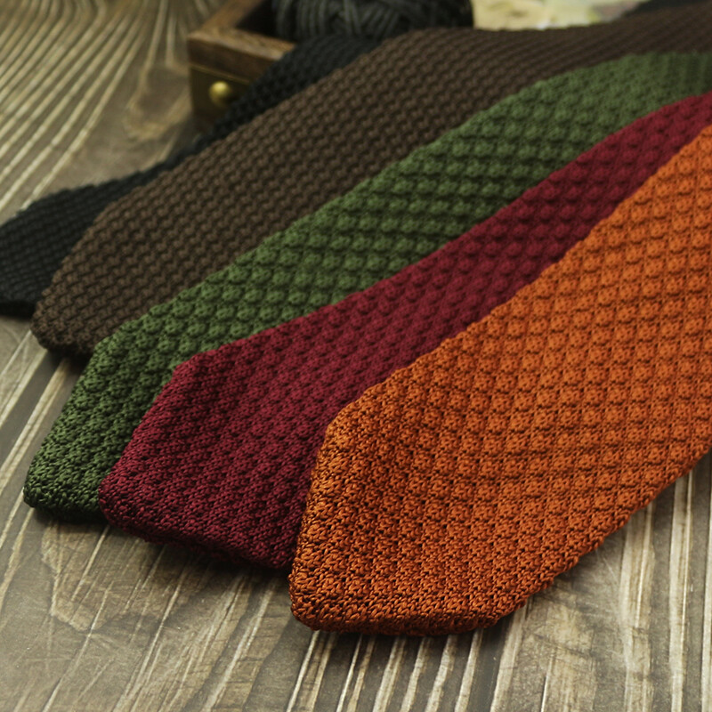 Modes vienkrāsainas kaklasaites vīriešiem sievietēm ikdienišķas trikotāžas kaklasaites 7 cm platums brūnas oranžas kaklasaites ikdienas valkāšanai JK aksesuāri Cravat