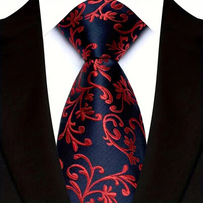 Luksusa 8 CM vīriešu kaklasaite, sarkana krāsa, vienkrāsainas, svītras Paisley kaklasaites vīrietim līgavainim, žakarda austi kaklasaite biznesa kāzu ballītei