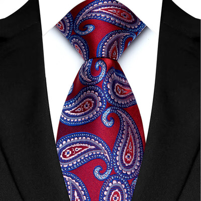 Luksusa 8 CM vīriešu kaklasaite, sarkana krāsa, vienkrāsainas, svītras Paisley kaklasaites vīrietim līgavainim, žakarda austi kaklasaite biznesa kāzu ballītei
