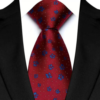 Luksusa 8 CM vīriešu kaklasaite, sarkana krāsa, vienkrāsainas, svītras Paisley kaklasaites vīrietim līgavainim, žakarda austi kaklasaite biznesa kāzu ballītei