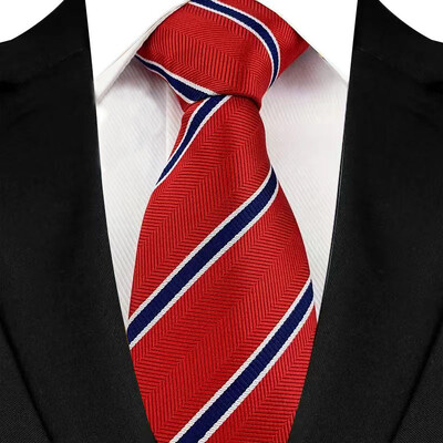 Luksusa 8 CM vīriešu kaklasaite, sarkana krāsa, vienkrāsainas, svītras Paisley kaklasaites vīrietim līgavainim, žakarda austi kaklasaite biznesa kāzu ballītei