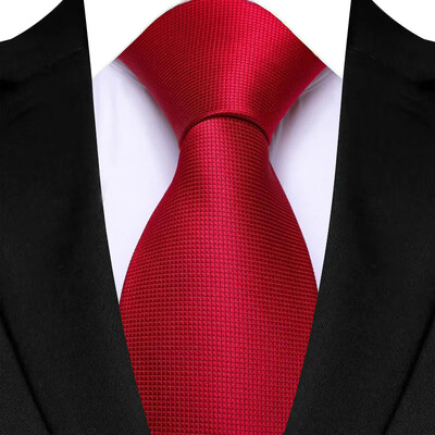 Luksusa 8 CM vīriešu kaklasaite, sarkana krāsa, vienkrāsainas, svītras Paisley kaklasaites vīrietim līgavainim, žakarda austi kaklasaite biznesa kāzu ballītei