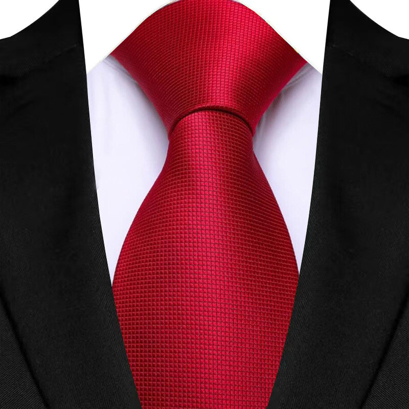 Luksusa 8 CM vīriešu kaklasaite, sarkana krāsa, vienkrāsainas, svītras Paisley kaklasaites vīrietim līgavainim, žakarda austi kaklasaite biznesa kāzu ballītei