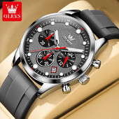 OLEVS 5602 Gumijas Siksna Vīriešu Pulksteņi Daudzfunkcionāls Hronogrāfs Datums Ūdensizturīgs Gaismas Modes Sports Vīriešu Rokas pulkstenis Kvarcs