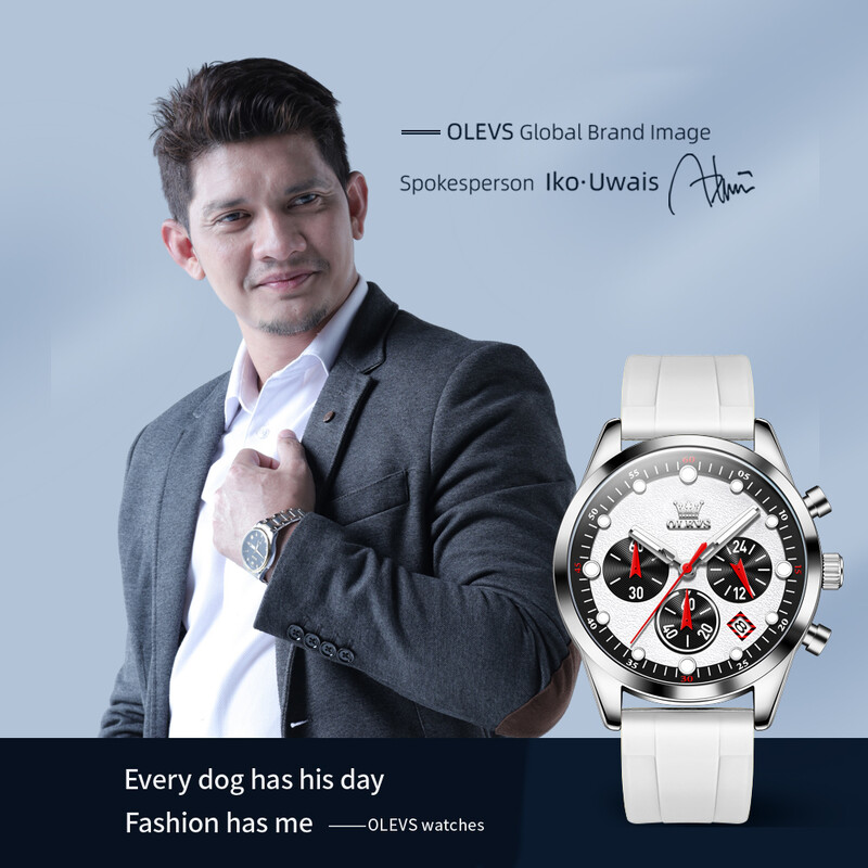 OLEVS 5602 Gumijas Siksna Vīriešu Pulksteņi Daudzfunkcionāls Hronogrāfs Datums Ūdensizturīgs Gaismas Modes Sports Vīriešu Rokas pulkstenis Kvarcs