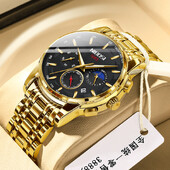 NIBOSI 2025. gada jauni vīriešu pulksteņi, augstākās klases kvarca pulkstenis vīriešiem, automātisks datuma mēness fāzes hronogrāfa rokas pulkstenis Relogio masculino