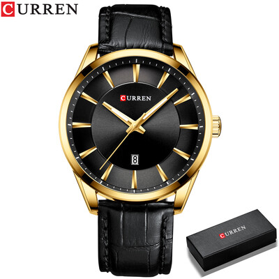 CURREN Kvarca pulksteņi vīriešiem Ādas siksniņas vīriešu rokas pulksteņi Top luksus zīmola biznesa vīriešu pulkstenis 45 mm Reloj Hombres