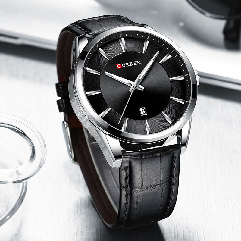 CURREN Kvarca pulksteņi vīriešiem Ādas siksniņas vīriešu rokas pulksteņi Top luksus zīmola biznesa vīriešu pulkstenis 45 mm Reloj Hombres