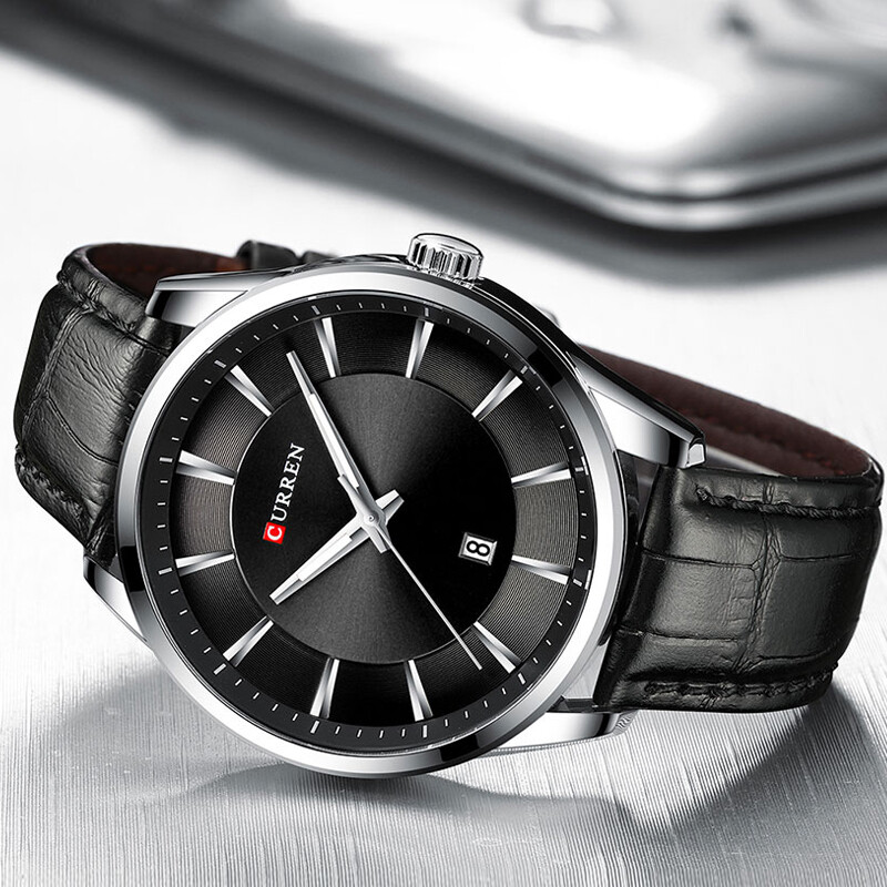 CURREN Kvarca pulksteņi vīriešiem Ādas siksniņas vīriešu rokas pulksteņi Top luksus zīmola biznesa vīriešu pulkstenis 45 mm Reloj Hombres