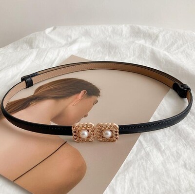 Jauns Adjust PU ādas pērļu Cummerbunds kleitas jostas, plānas sieviešu svārki jostasvietas, zelta sakausējums, sprādzes siksnas, jostas Pasek Damski