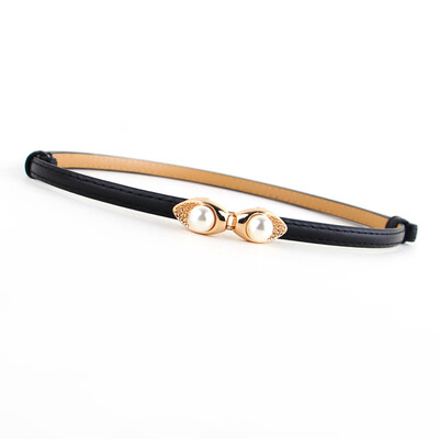 Jauns Adjust PU ādas pērļu Cummerbunds kleitas jostas, plānas sieviešu svārki jostasvietas, zelta sakausējums, sprādzes siksnas, jostas Pasek Damski