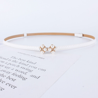 Jauns Adjust PU ādas pērļu Cummerbunds kleitas jostas, plānas sieviešu svārki jostasvietas, zelta sakausējums, sprādzes siksnas, jostas Pasek Damski