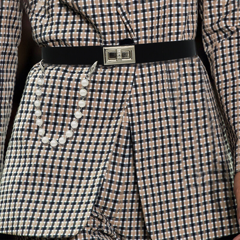 Jauns Adjust PU ādas pērļu Cummerbunds kleitas jostas, plānas sieviešu svārki jostasvietas, zelta sakausējums, sprādzes siksnas, jostas Pasek Damski