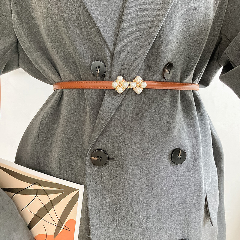 Jauns Adjust PU ādas pērļu Cummerbunds kleitas jostas, plānas sieviešu svārki jostasvietas, zelta sakausējums, sprādzes siksnas, jostas Pasek Damski