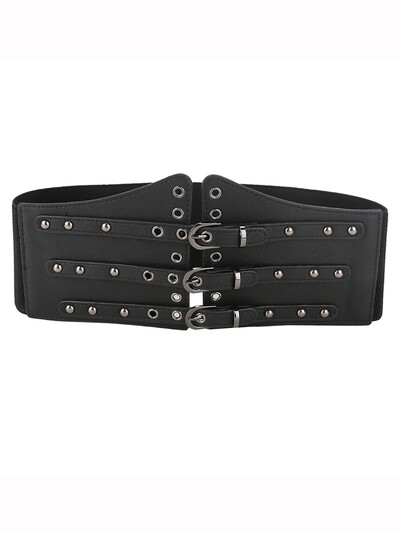 Sieviešu panks, dobs, elastīgs viduklis, dekoratīvs, plats jostas, plānās jostas sievietēm ar sprādzi Korsete Cummerbund uz krekla, mēteļa uzvalks