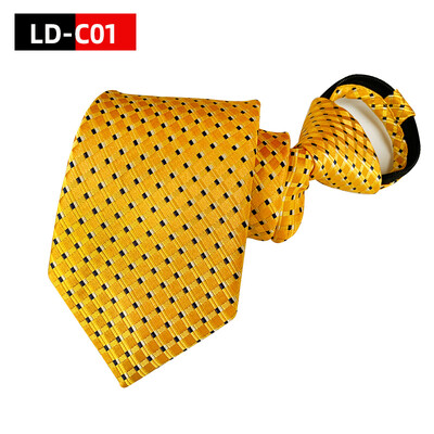 Svītrainas kaklasaites vīriešiem Iepriekš piesietas kaklasaites ar rāvējslēdzēju 8 cm biznesa zīda plānas kaklasaites tumši zilas, dzeltenas kaklasaites kāzu ballītei.