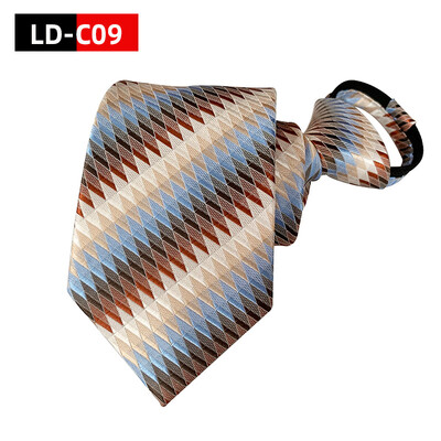 Svītrainas kaklasaites vīriešiem Iepriekš piesietas kaklasaites ar rāvējslēdzēju 8 cm biznesa zīda plānas kaklasaites tumši zilas, dzeltenas kaklasaites kāzu ballītei.