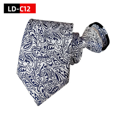 Svītrainas kaklasaites vīriešiem Iepriekš piesietas kaklasaites ar rāvējslēdzēju 8 cm biznesa zīda plānas kaklasaites tumši zilas, dzeltenas kaklasaites kāzu ballītei.