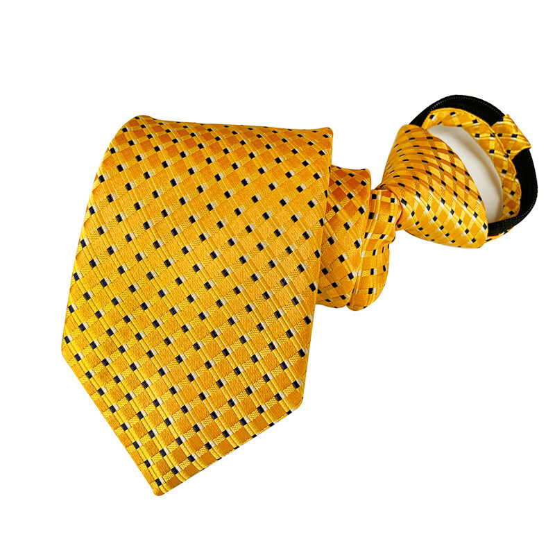 Svītrainas kaklasaites vīriešiem Iepriekš piesietas kaklasaites ar rāvējslēdzēju 8 cm biznesa zīda plānas kaklasaites tumši zilas, dzeltenas kaklasaites kāzu ballītei.