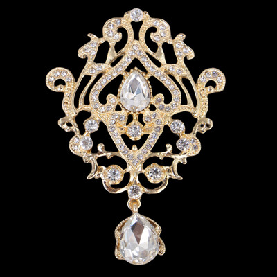 DIEZI Vintage zlatno srebrna boja svadbeni broš Kristalni nakit Ženski broševi Broš igle za šal s kamenčićima Buket za vjenčanje