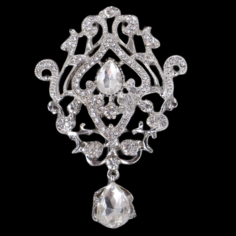 DIEZI Vintage zlatno srebrna boja svadbeni broš Kristalni nakit Ženski broševi Broš igle za šal s kamenčićima Buket za vjenčanje