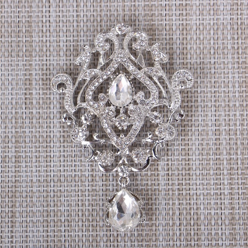 DIEZI Vintage zlatno srebrna boja svadbeni broš Kristalni nakit Ženski broševi Broš igle za šal s kamenčićima Buket za vjenčanje