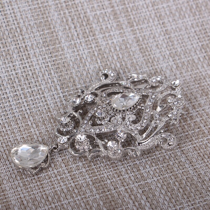 DIEZI Vintage zlatno srebrna boja svadbeni broš Kristalni nakit Ženski broševi Broš igle za šal s kamenčićima Buket za vjenčanje