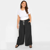 Liela izmēra elastīga savilkšanas aukla viduklis Vasaras brīvs Elegantas platas bikses kabatas pusē Vieglas gadījuma taisnas bikses 5XL 6XL