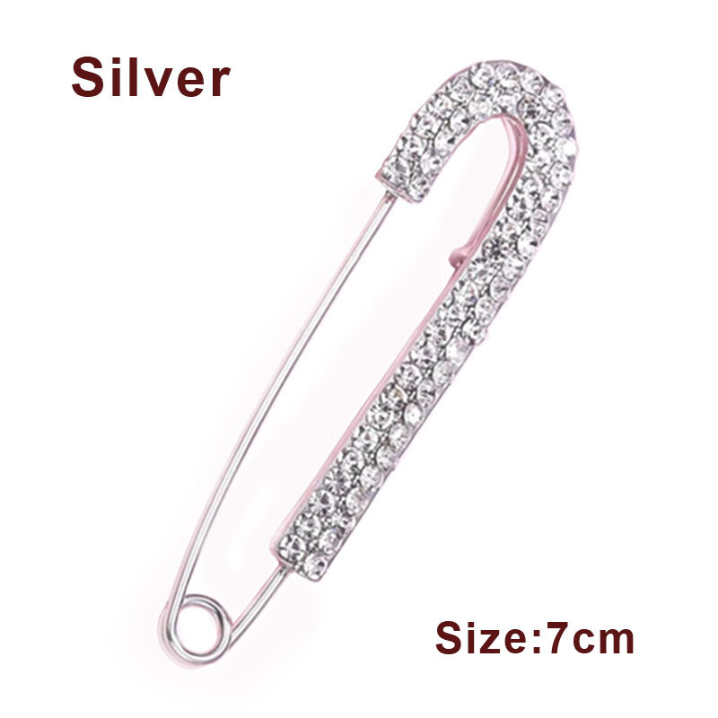 Jauna Luksusa Kristāla Rhinestone Piespraude Sieviešu Meitenēm Sudraba Krāsa Piespraude Atloks Piespraude Žetons Džemperis Kleita Apģērbu Dekors