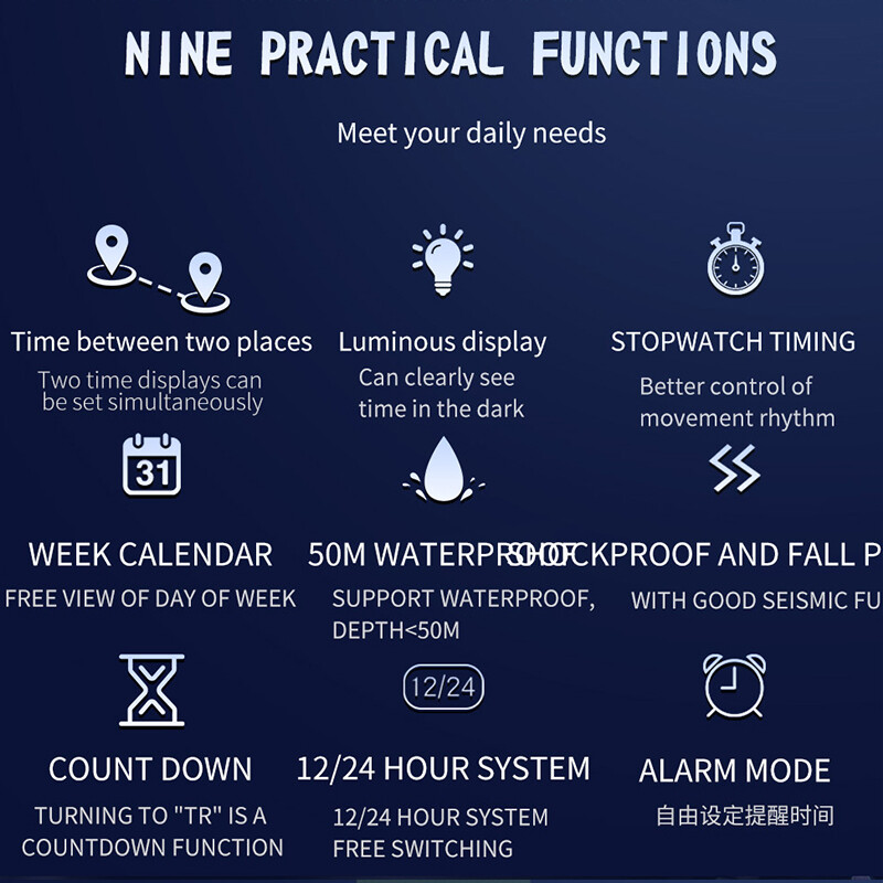 SANDA Luxury G Style vīriešu elektroniskais pulkstenis āra sporta LED analogais digitālais hronogrāfs militārajam divkāršam displejam, 50 M ūdensizturīgs