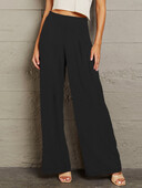 Sieviešu 2024. gada vasaras jaunas lielizmēra trikotāžas, eleganta temperamenta ikdienas bikses ar platām kājām