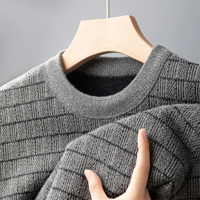Jauns vīriešu ikdienas pulovers modes džemperis rudens un ziemas siltais tops