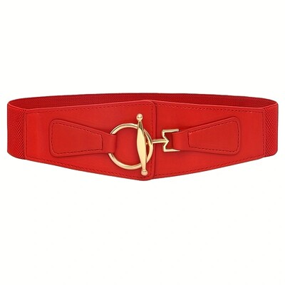 Modernas slēdzenes sprādzes platas jostas Klasiskas vienkrāsainas elastīgas PU jostasvietas Eleganta kleitas josta sievietēm