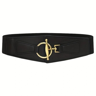 Modernas slēdzenes sprādzes platas jostas Klasiskas vienkrāsainas elastīgas PU jostasvietas Eleganta kleitas josta sievietēm