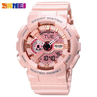 SKMEI 1834 LED двоен дисплей Цифрови мъжки дамски спортни ръчни часовници Водоустойчив удароустойчив часовник за мъже Жени Кварцов часовник 1835