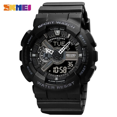 SKMEI 1834 LED двоен дисплей Цифрови мъжки дамски спортни ръчни часовници Водоустойчив удароустойчив часовник за мъже Жени Кварцов часовник 1835