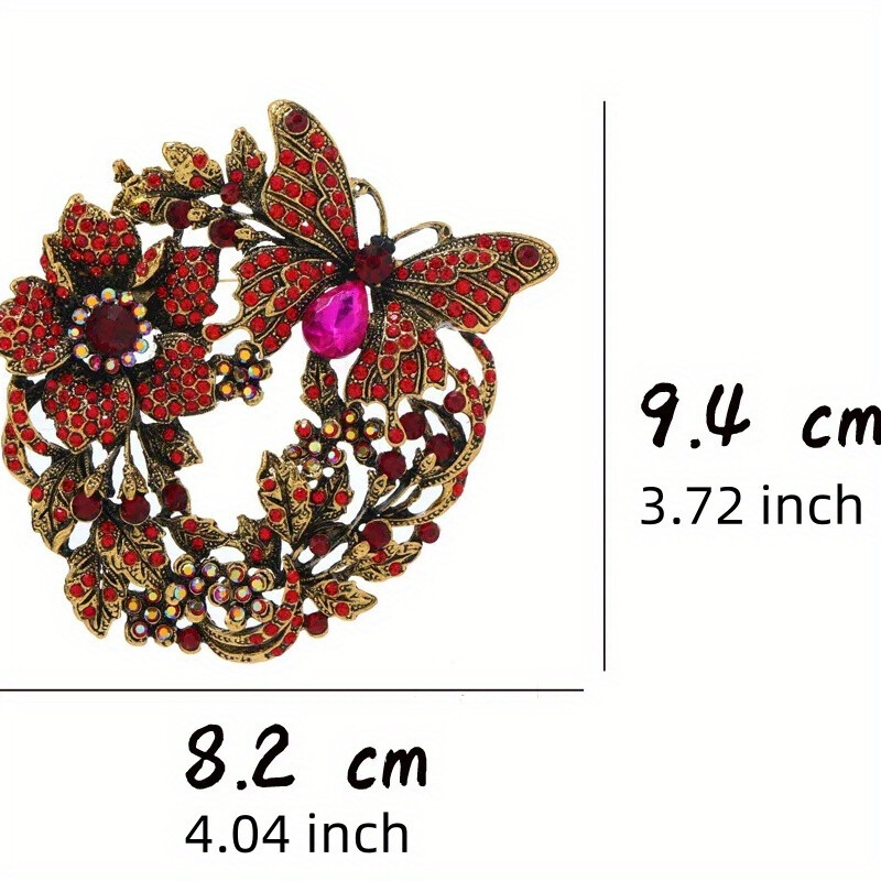 Vintage Luksusa Smagās rūpniecības Rhinestone Butterfly Garland nozīmītes Rotaslietas Sievietēm Vīriešiem Retro ziedu Piespraudes Piespraudes