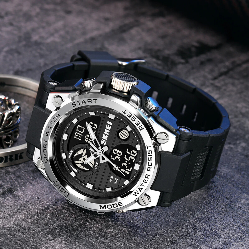 SKMEI 2031 Višenamjenski sportski vodootporni muški ručni satovi Japanski digitalni pokret Pozadinsko svjetlo Vojni muški sat Reloj