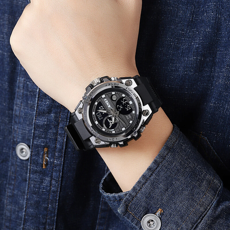 SKMEI 2031 Višenamjenski sportski vodootporni muški ručni satovi Japanski digitalni pokret Pozadinsko svjetlo Vojni muški sat Reloj