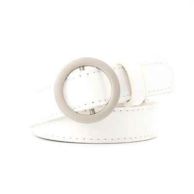 2,3x105 cm sieviešu apaļa sprādzes josta bez cauruma Vienkārša vienkrāsaina džinsu jostasvieta Daudzpusīgas modes dekoratīvas plānas jostasvietas