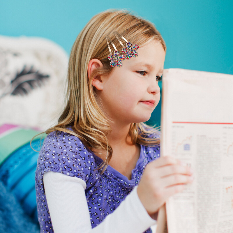 7/14gb Mīlīgi ziedu matu sprādzes Meiteņu skavām Spraudītes Glitter Ziedu matu sprādzes Matu sprādzes Bērnu Bērnu Sieviešu matu aksesuāri