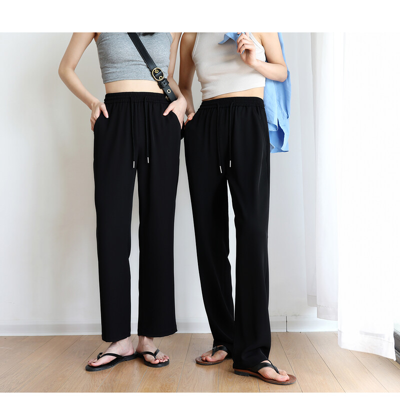 Liela izmēra sporta bikses sievietēm lielizmēra brīvā vasaras ledus zīda plānās ātri žūstošās skriešanas saules aizsardzības taisnās kājās