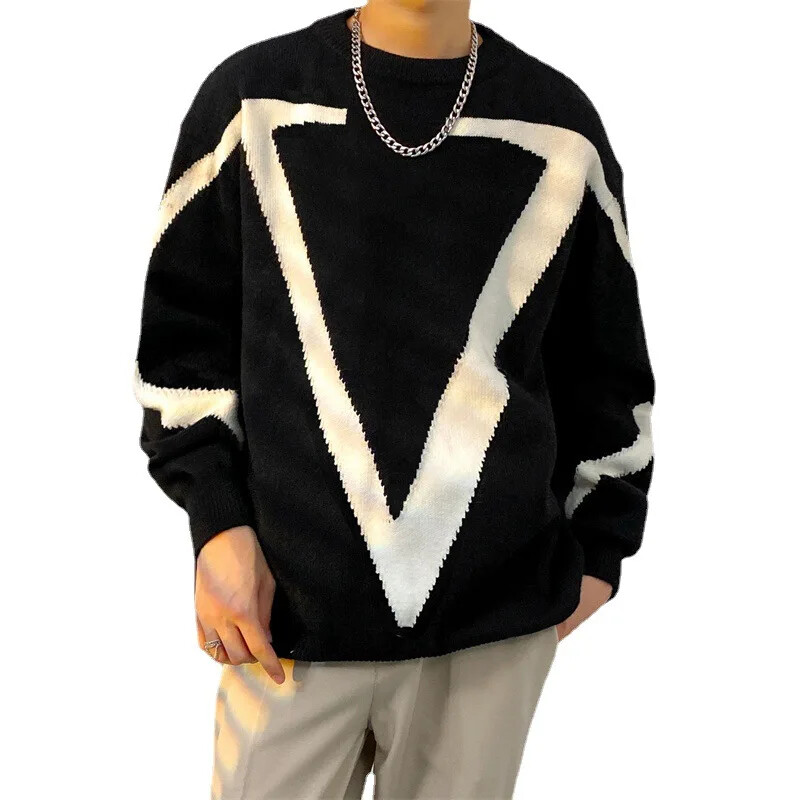 Jesensko-zimski pulover 2022., muški japanski vintage pulover, trendovski brend Ins, ležeran, hip-hop, svestrani okrugli ovratnik pleten do