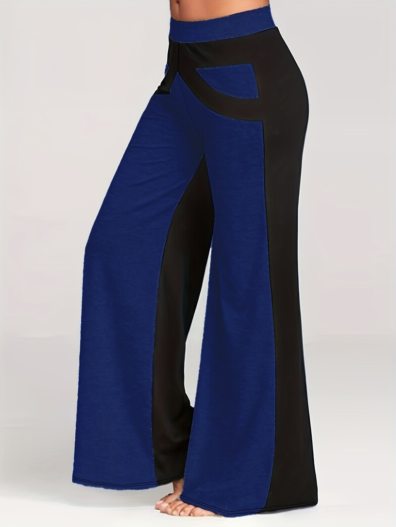 Ležerne hlače veće veličine, ženske lepršave hlače visokog struka u boji Plus, elastične