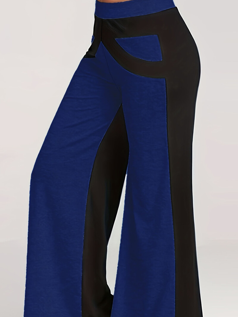 Ležerne hlače veće veličine, ženske lepršave hlače visokog struka u boji Plus, elastične